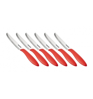 Nůž jídelní TESCOMA PRESTO 12 cm, 6 ks, červená