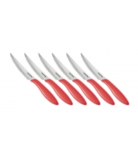  Nůž steakový PRESTO 12 cm, 6 ks, červená 