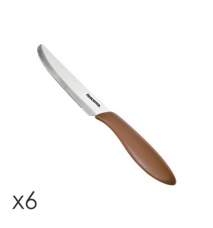  Nůž jídelní PRESTO 12 cm, 6 ks, hnědá 